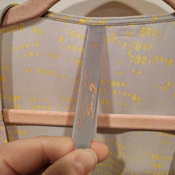 Melissa McCarthy 7 Seven Women's Artsy Chiffon Wrap Top Sz 2X-Boho Festival Wear - Picture 2 of 6